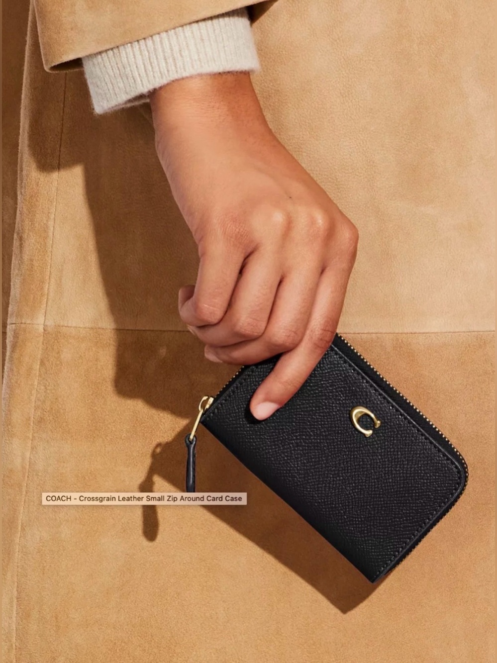 Authentic COACH zip around card case - BLACK - Picture 7 of 7